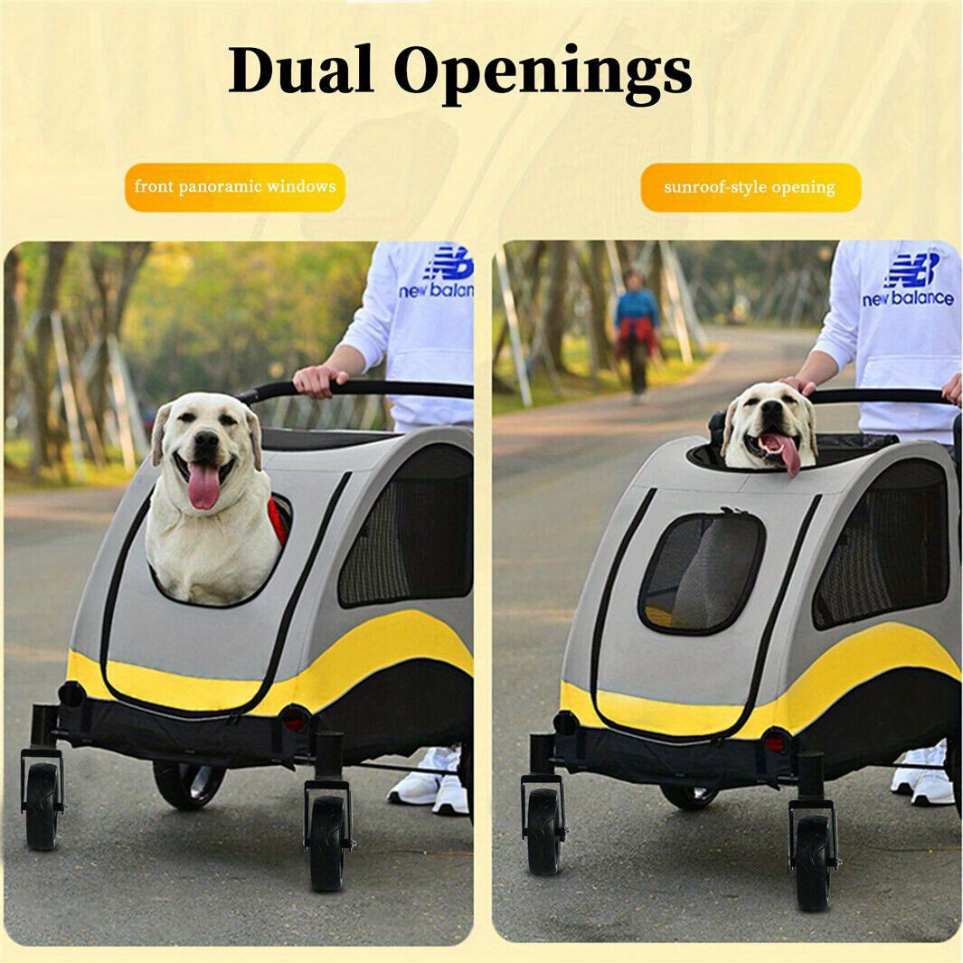 M/L/XL Passeggino Pieghevole per Cani di Taglia Piccola, Carrello Rotante per Animali Domestici a 4 Ruote per Cane e Gatto