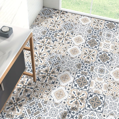 10pz, Adesivi per Piastrelle Retrò Impermeabili per Bagno, WC e Soggiorno - Antiscivolo, Autoadesivi, Resistenti all'Olio e Facili da Applicare - Perfetti per una Copertura del Pavimento Elegante e Duratura