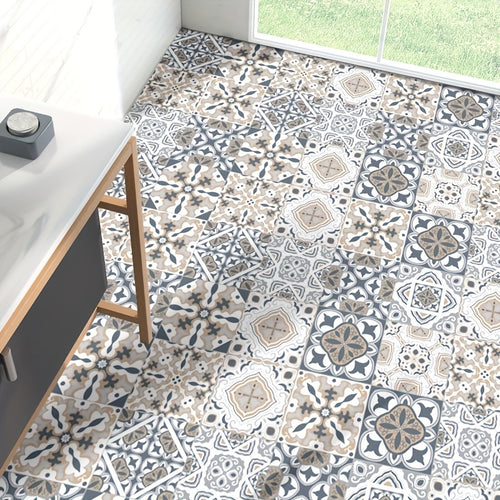 10pz, Adesivi per Piastrelle Retrò Impermeabili per Bagno, WC e Soggiorno - Antiscivolo, Autoadesivi, Resistenti all'Olio e Facili da Applicare - Perfetti per una Copertura del Pavimento Elegante e Duratura