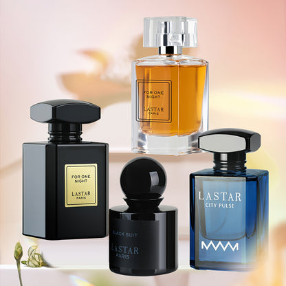 Set di Quattro Flaconi di Profumo da Uomo, Note Legnose Calde e Note di Frutta Fresca, Fragranza a Lunga Durata, Colonia da Uomo, Che Mostra Charm, Creando un'Atmosfera Misteriosa, Adatto per Appuntamenti, La Prima Scelta per un Regalo di Festa per Uomini