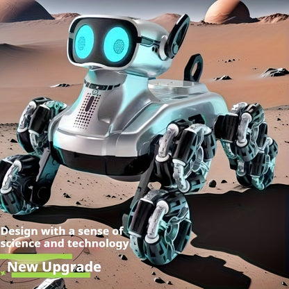 Robot per cani con 8 ruote, auto giocattolo intelligente per cani, auto da stunt con gesti e doppio controllo, auto da arrampicata deformabile, veicolo fuoristrada giocattolo, doppia batteria a energia, regalo preferito per le vacanze