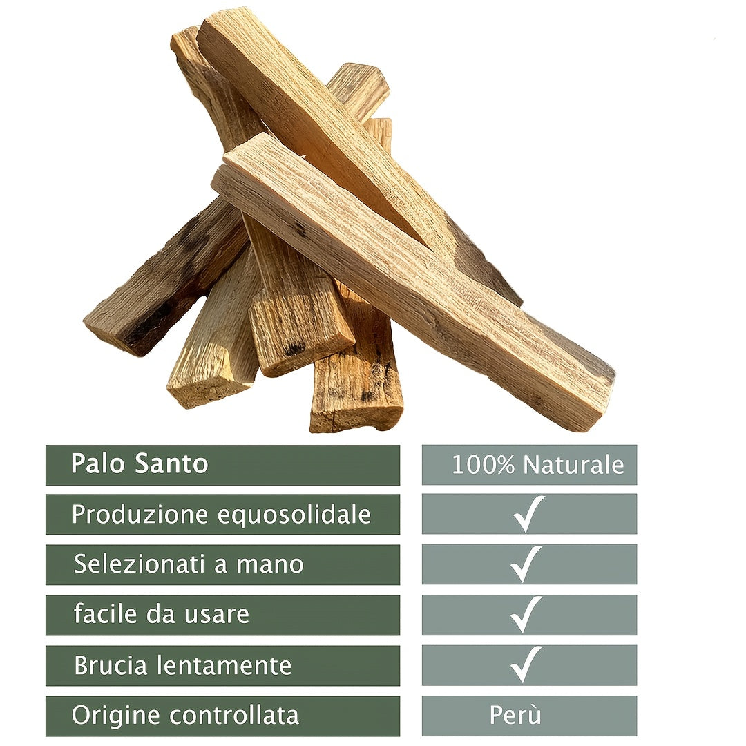 Kit per Purificazione e Incenso con Salvia Bianca e Palo Santo - Kit di Fumigazione con Bastoncino di Salvia