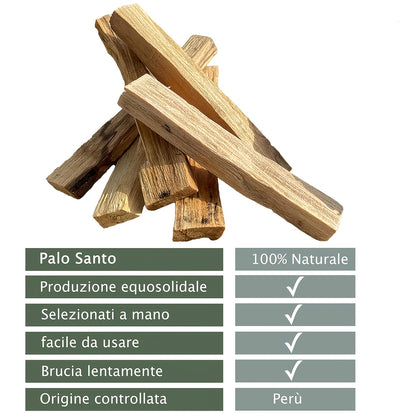 Kit per Purificazione e Incenso con Salvia Bianca e Palo Santo - Kit di Fumigazione con Bastoncino di Salvia