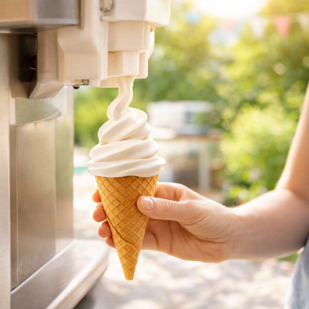 Hopser Funfood Polvere per Gelato Soft Serve alla Vaniglia 1 kg – Polvere Crema per Gelato Soft Serve per Macchina per Gelato | Cool Freeze Power-Soft-Plus | Prodotto in Germania Vaniglia
