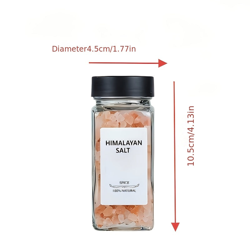 Set di 12/24/36 barattoli quadrati in vetro per spezie con etichette, contenitori ermetici da 4oz, coperchi agitatori a vibrazione e tappi di plastica sigillati, imbuto pieghevole incluso, barattoli decorativi MDecorative