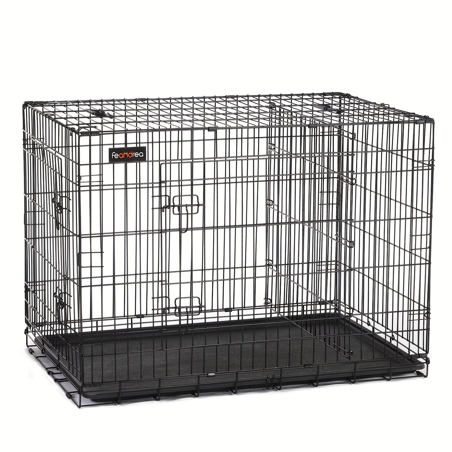 Gabbia per Cani, Casetta per Cani con 2 Porte, 122x74,5x80,5 cm