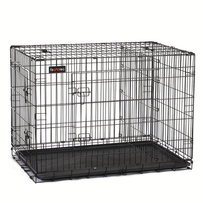 Gabbia per Cani, Casetta per Cani con 2 Porte, 122x74,5x80,5 cm