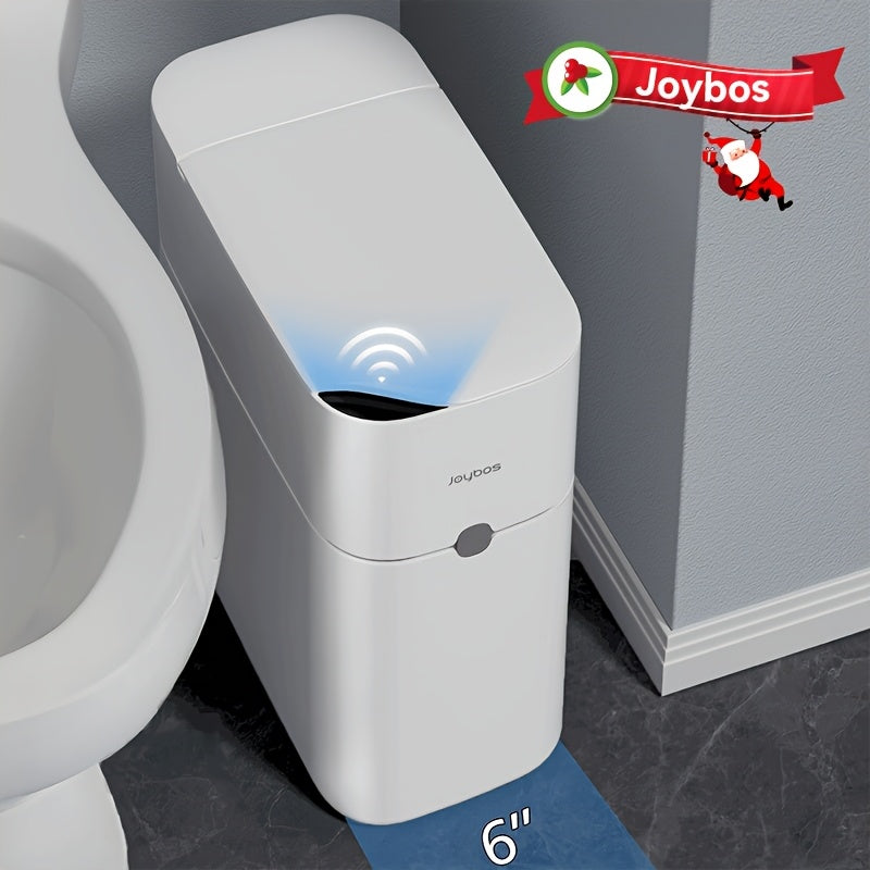 Cestino Sensore Piccolo per Bagno, Bianco con Coperchio, Cestino Intelligente per Bagno, Prodotti per la Casa, Consigliato per Cucina, Bagno, Camera da Letto
