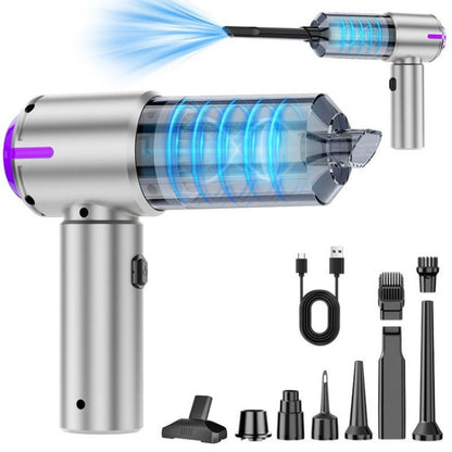 Aspirapolvere portatile senza fili per auto, 22000Pa ad alta potenza, aspirapolvere portatile e spolverino ad aria per la pulizia dell'auto, casa, ufficio, peli di animali domestici | Multigoccia, filtro lavabile, luce LED