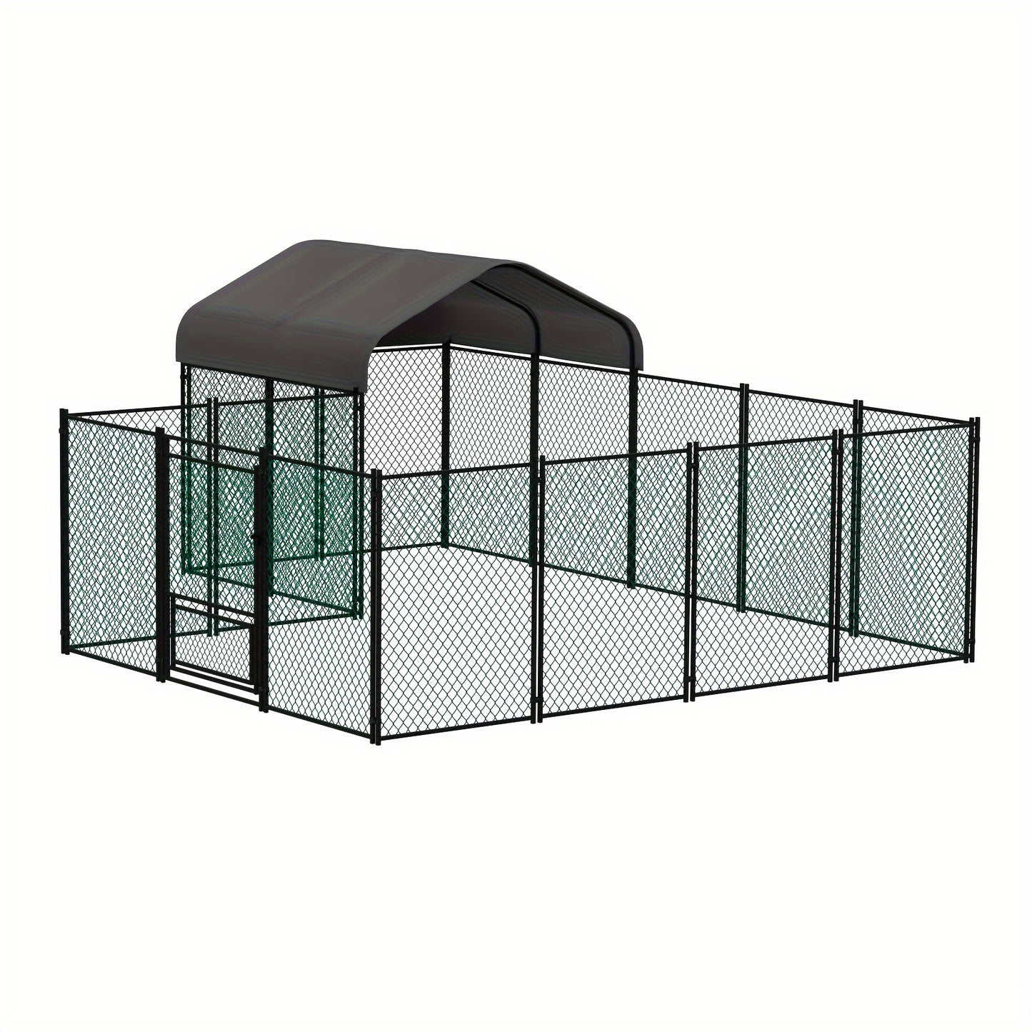 Gallinaccio da esterno in metallo: Gallinaccio in metallo zincato resistente, recinto per pollame, gabbia a visitatore, con copertura Oxford anti-ultravioletti e copertura resistente all'acqua, per galline, anatre, oche da esterno, per cortile, fattoria