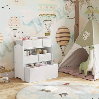 Mobiletto contenitore monoblocco con sei cassetti, ideale per organizzare e decorare la tua casa. Questa scatola portaoggetti in tessuto non tessuto è perfetta per varie stanze, tra cui soggiorno, camera da letto e bagno. Le dimensioni sono 63X60X30 cm, d