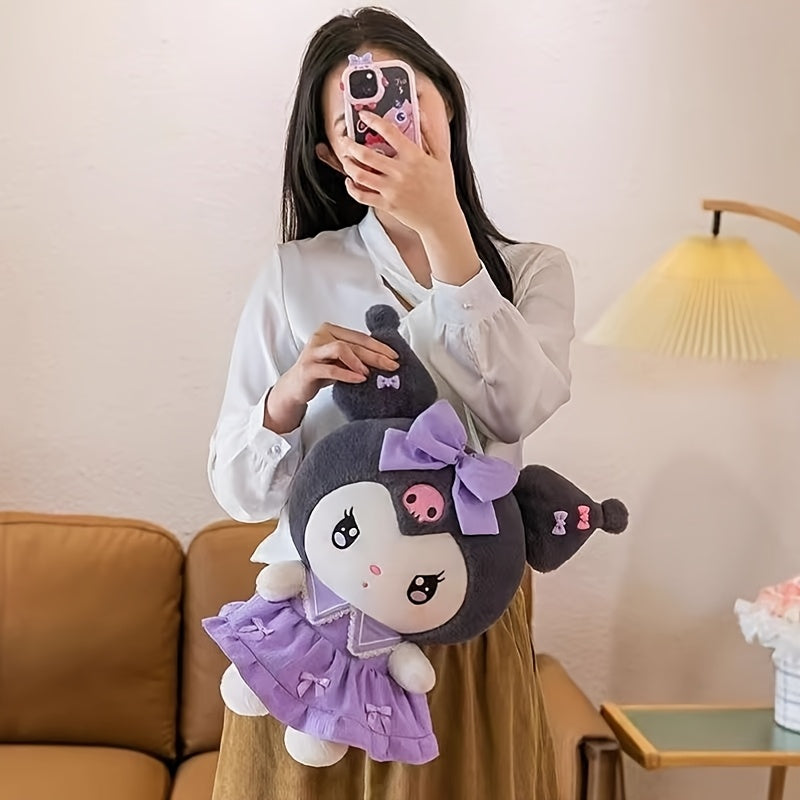 Peluche ufficiali Sanrio Kuromi e Melody in abito stile principessa soffice con fiocco rosa - il regalo di compleanno perfetto per bambine, un oggetto da collezione e un must-have per San Valentino.