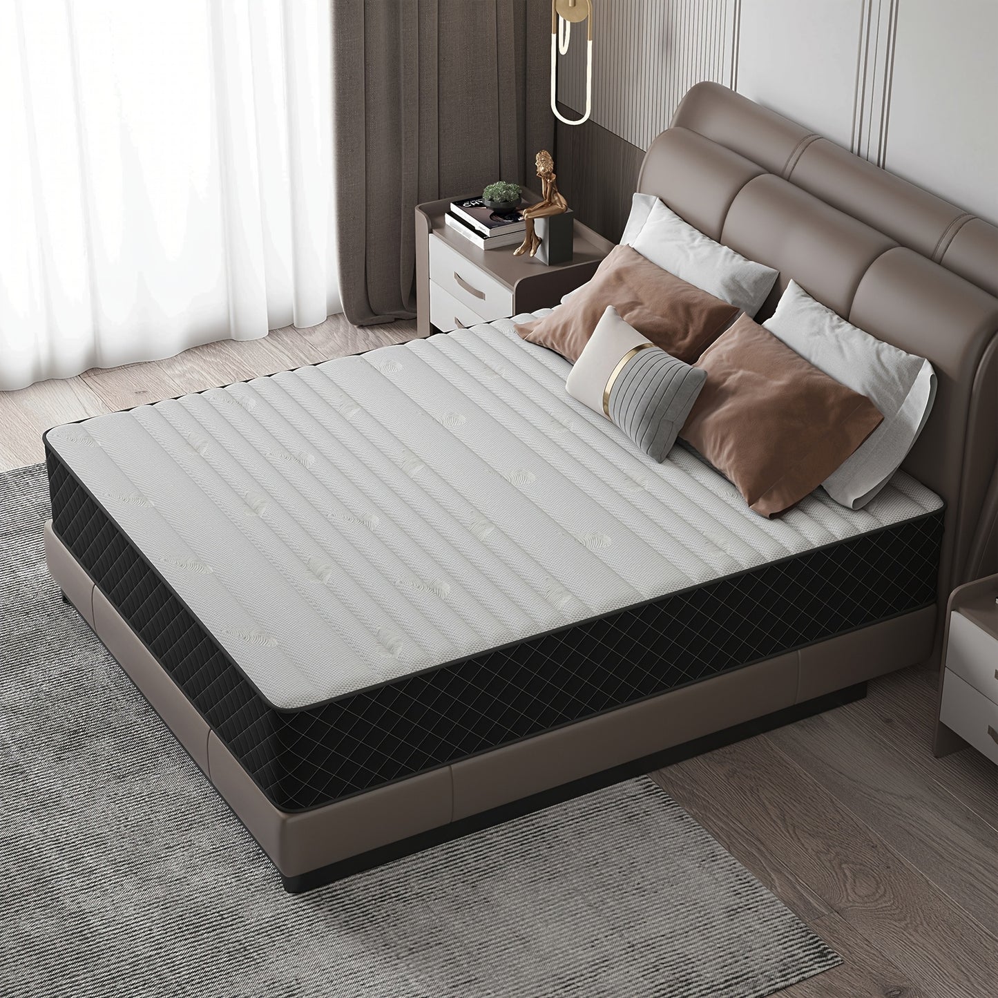Materasso 140 x 200 cm - Durezza H3 Il letto contenitore ibrido a molle insacchettate e memory foam per supporto massimo e sollievo dalla pressione, Materasso da letto