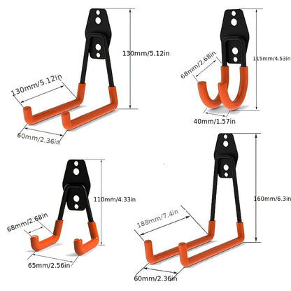 Set da 13 ganci per garage per carichi pesanti, scaffale da parete per garage di livello industriale, soluzione di stoccaggio salvaspazio per scale, biciclette, attrezzi, appendiabiti multiuso per attrezzi da giardino, scale, bicicletta