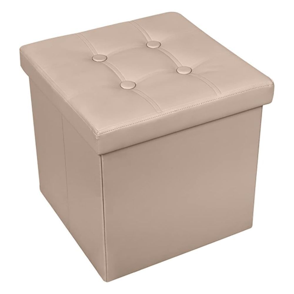 Cecaro Group Pouf Cubo Contenitore in Ecopelle Cecaro Group – 38x38 cm – Seduta Imbottita con Baule Salvaspazio – Trapuntato con Bottoni – Vari Colori