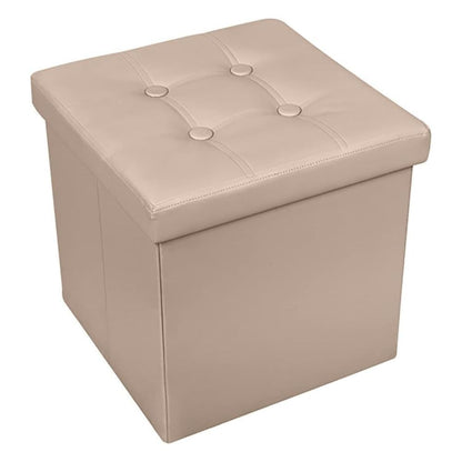 Cecaro Group Pouf Cubo Contenitore in Ecopelle Cecaro Group – 38x38 cm – Seduta Imbottita con Baule Salvaspazio – Trapuntato con Bottoni – Vari Colori