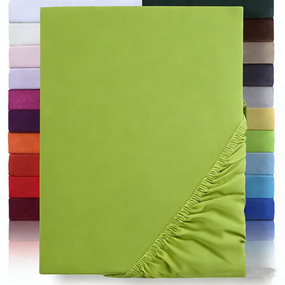 Lenzuolo con angoli 1 pz 100% cotone , 130 g/m², completamente in cotone con pannello cuscino da 30 cm, ipoallergenico, traspirante, adatto per camere da letto, dormitori e camere degli ospiti, biancheria da letto lavabile in lavatrice con angoli elastici