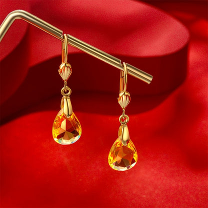 Magazzino Locale, Orecchini Pendenti da Donna in Argento Sterling 925 con Elegante Cristallo Artificiale Verde, Regalo Perfetto per San Valentino, Natale e Uso Quotidiano, Forniti con una Bellissima Scatola Regalo.
