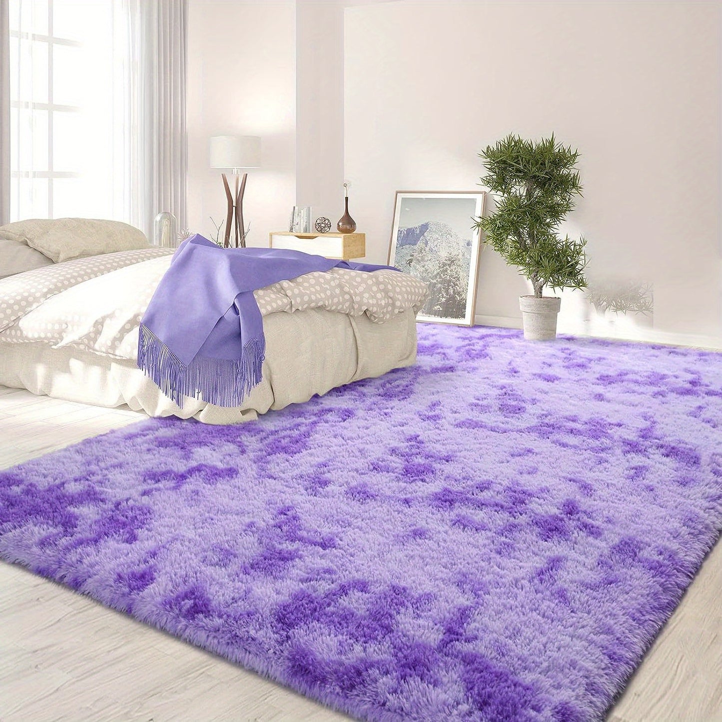 1 Tappeto Morbido in Peluche, Tappeto Antiscivolo in Peluche, Tappeto Morbido da Comodino, Tappeto Tie Dye per Soggiorno, Decorazione per la Casa, Tappeto per Animali Domestici, Tappeto per Camera da Letto e Soggiorno, Decorazione per la Stanza, Adatto pe