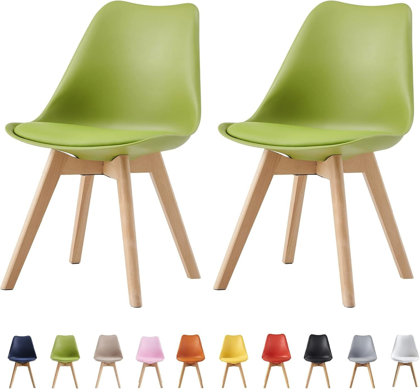 2 Pezzi di Sedie da Pranzo, Sedie da Cucina, Sedie da Ufficio, Sedie Lounge, Sedie Design in Conchiglia in 7 Colori Disponibili