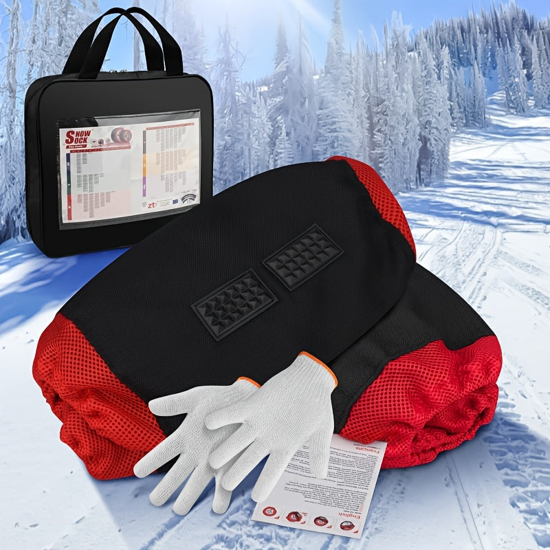 Highsam Super Grip Snow EN 16662-1, Catene da Neve per Auto, 2 Paia di Calze da Neve in Tessuto Lavabili per Pneumatici di Camion e Auto