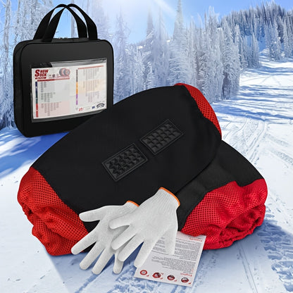 Highsam Super Grip Snow EN 16662-1, Catene da Neve per Auto, 2 Paia di Calze da Neve in Tessuto Lavabili per Pneumatici di Camion e Auto