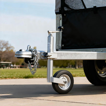 VEVOR Cric a Telaio con Ruota, Portata 150 kg, Cric a Lingua per Telaio Robusto con Bullone, con Ruota Singola e Maniglia Ergonomica, Alzata 230 mm, Adatto per Camper, Rimorchi per Cavalli, Telaio Utilitari