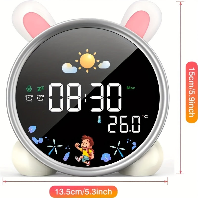 Sveglia Lemnoi, Unisex, a Batteria, Conto alla Rovescia, Funzione Snooze, 3 Livelli di Luminosità e Luci Colorate