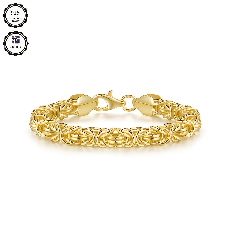 Magazzino Locale, Argento Sterling 925, Bracciale da Donna con Corda d'Erbacce Dorata, Stile Elegante per le Feste, Regalo Perfetto per le Donne, Confezionato in una Bella Confezione Regalo