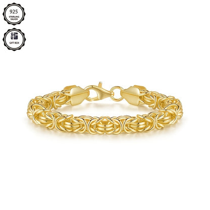 Magazzino Locale, Argento Sterling 925, Bracciale da Donna con Corda d'Erbacce Dorata, Stile Elegante per le Feste, Regalo Perfetto per le Donne, Confezionato in una Bella Confezione Regalo