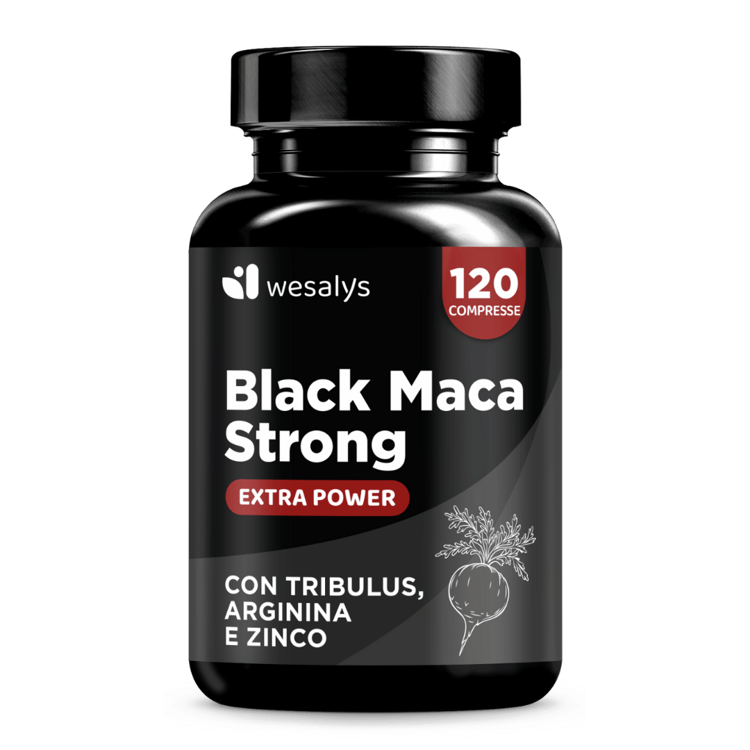 Maca Peruviana Nera Estratto Puro 20:1, 30.000 mg + Tribulus Terrestris + Arginina + Zinco | Black Maca Strong | Made In Italy | Maca Wesalys