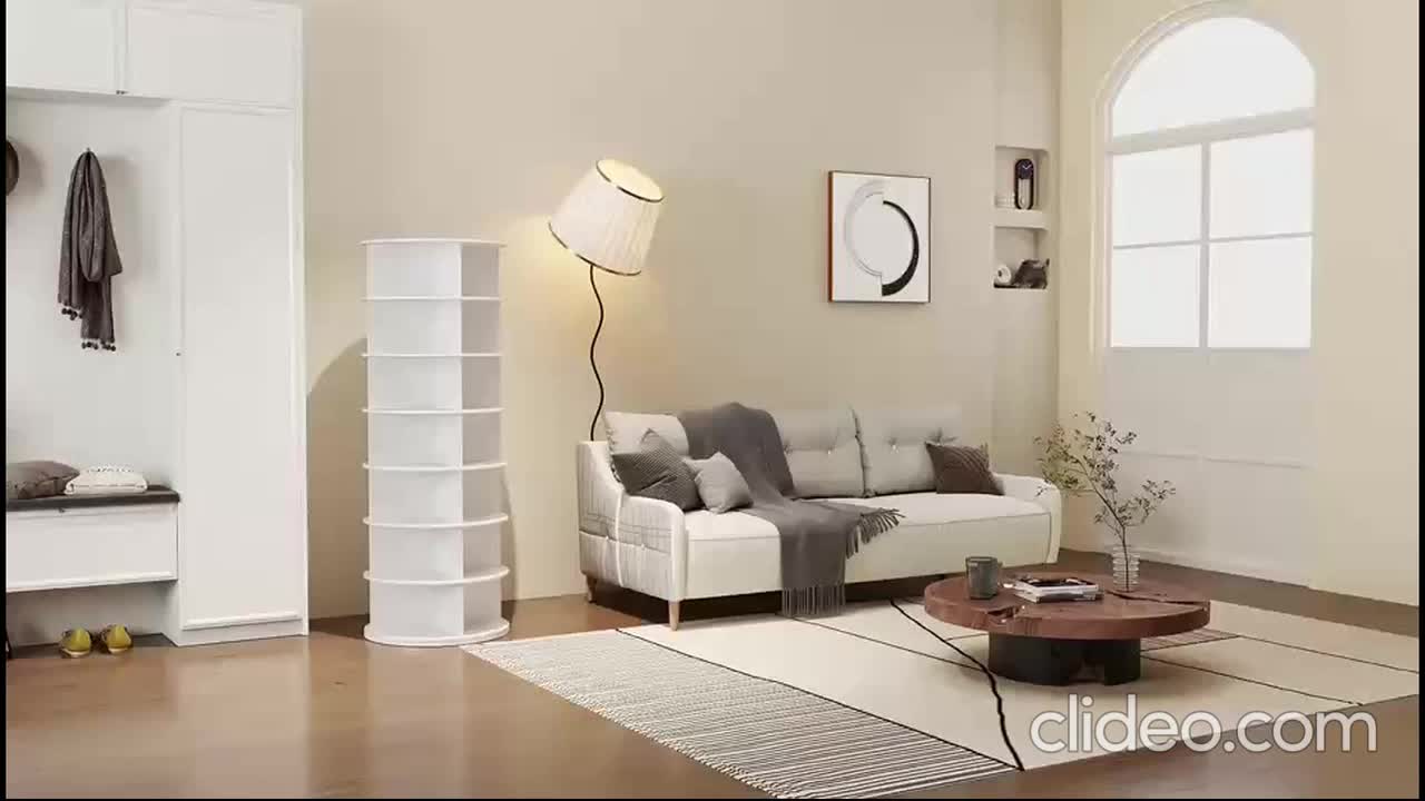 Torre portascarpe girevole a 5/6/7 ripiani per 20/24/28 paia di scarpe, espositore girevole a 360° bianco, organizzatore Lazy Susan, scaffale portascarpe a carosello rotondo, carosello verticale per cappelli e borse