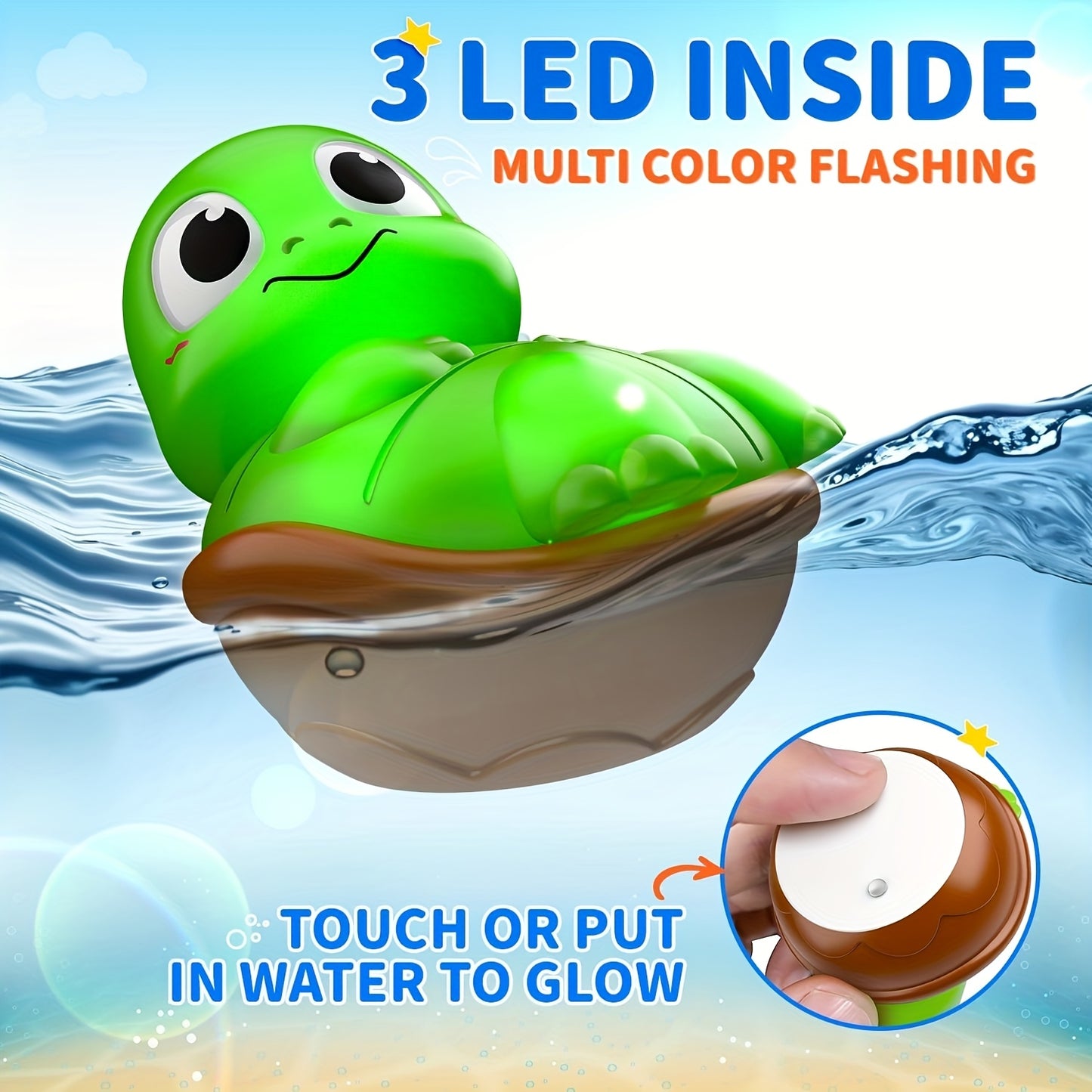 8 pezzi Giocattoli da Bagno Luminosi, Giocattoli da Bagno per Bambini e Bambine, Idea Regalo di Compleanno Natale Halloween per Bambini e Bambine in Età Prescolare, Divertenti Giocattoli da Bagno ad Acqua Colori Casuali