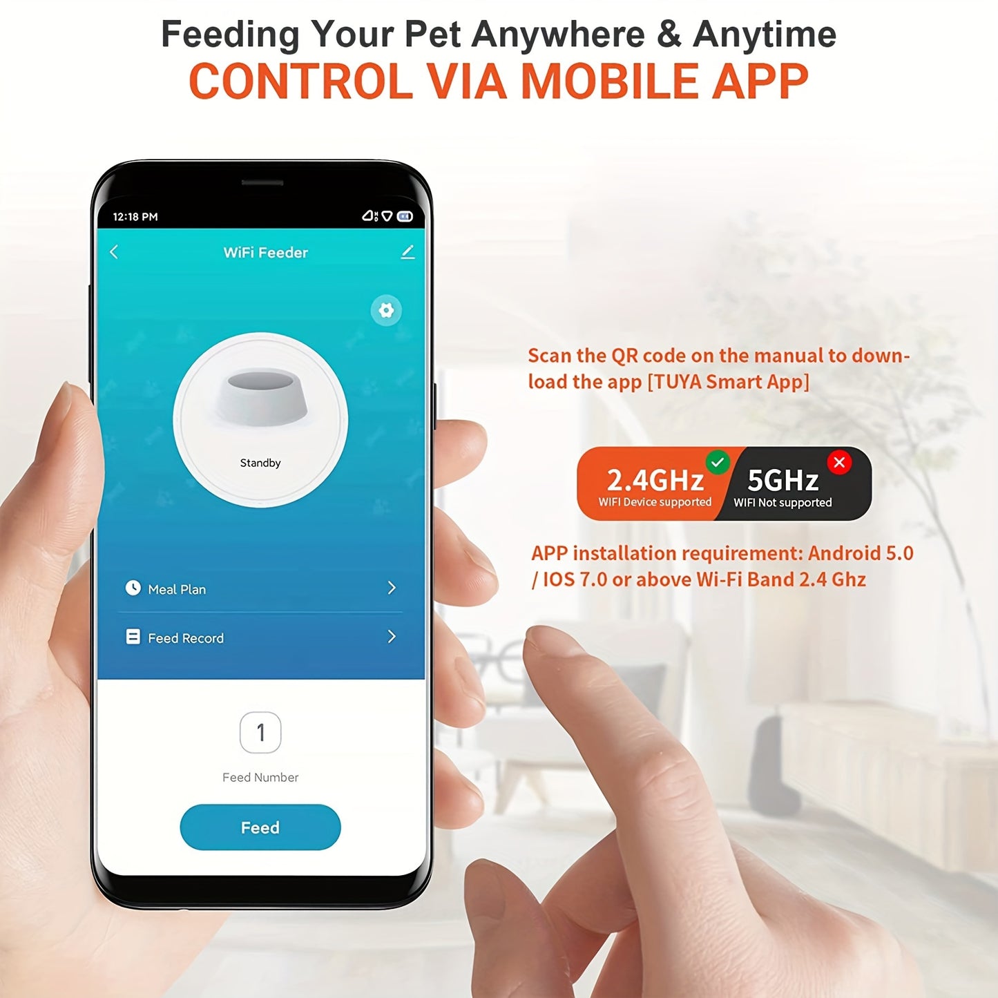 IMIPAW 3L Distributore Automatico di Cibo per Animali Domestici Smart WiFi - Dispenser di Cibo per Gatti e Cani con Controllo App, Fino a 20 Pasti al Giorno, Alimentato tramite USB, Senza Batteria