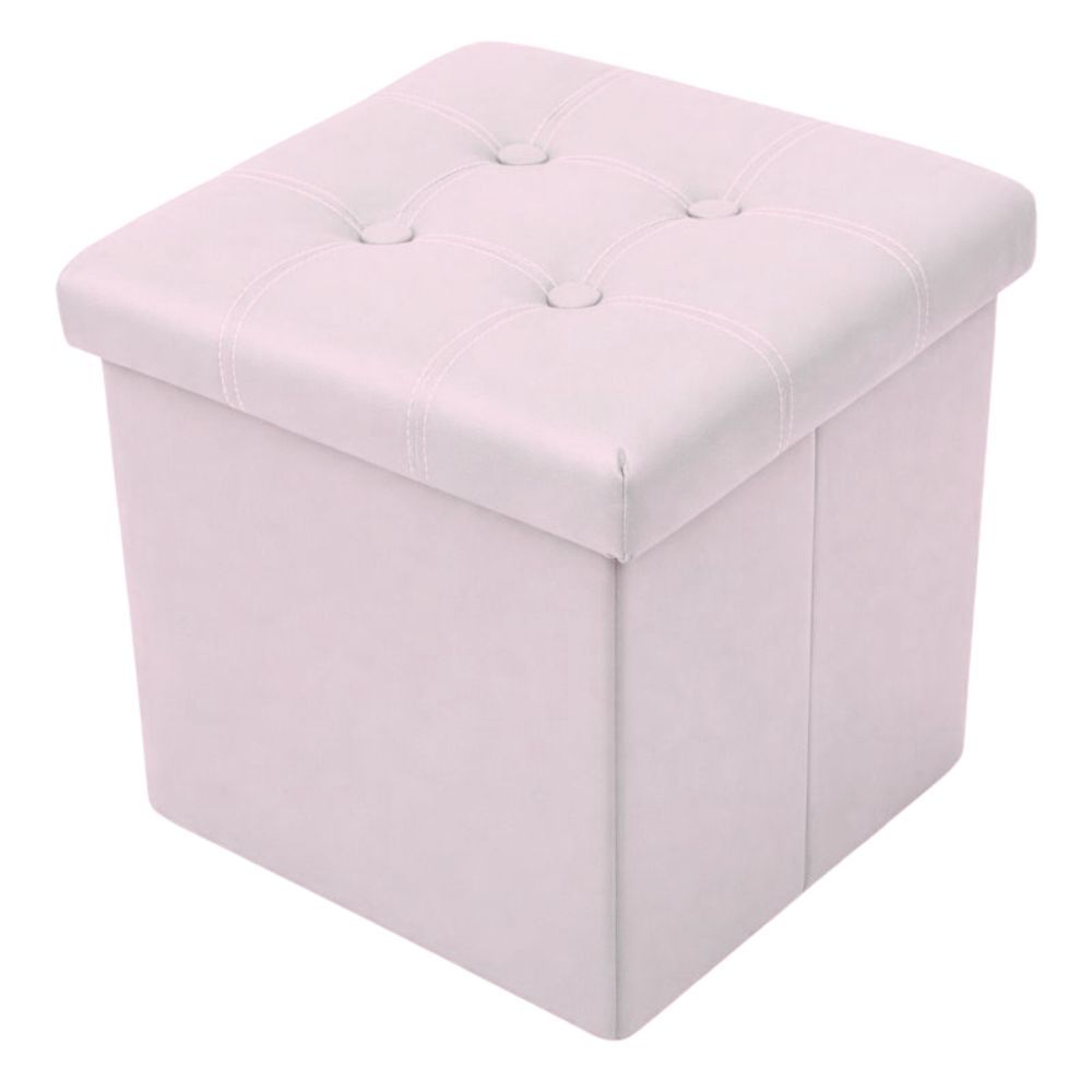 Cecaro Group Pouf Cubo Contenitore in Ecopelle Cecaro Group – 38x38 cm – Seduta Imbottita con Baule Salvaspazio – Trapuntato con Bottoni – Vari Colori
