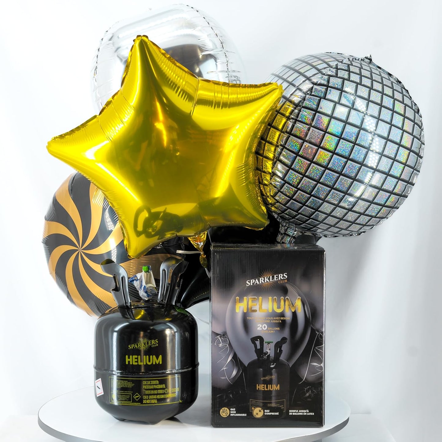 Bottiglia Grande di Elio Gas Elio per 50 Palloncini - Cilindro Monouso Capacità 0.40M3 - Ideale per Halloween, Natale, Matrimoni, Compleanni, Feste - Fai Saliare i Tuoi Palloncini con SPARKLERS CLUB