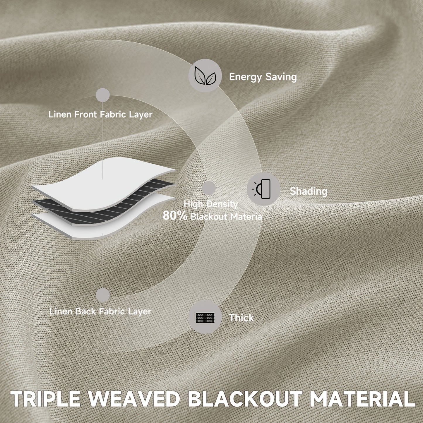 Set di 2 Tende Oscuranti Effetto Blackout, 117X137Cm, Tende Moderne per Interni, Tende per Camera da Letto, Tende per Interni, Tenda Termoisolante per Freddo e Caldo, Tende per Soggiorno, Grigio Chiaro