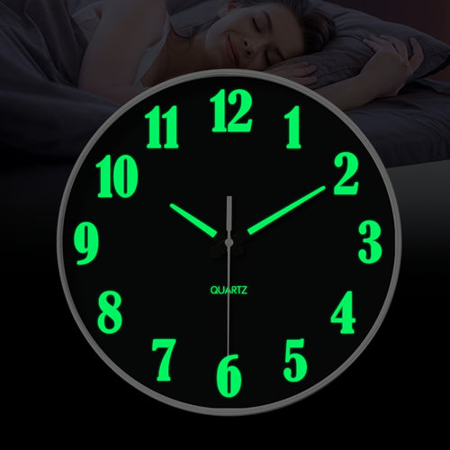 Orologio da parete al quarzo moderno minimalista da 12 pollici con movimento analogico luminoso/ e silenzioso senza ticchettio, alimentato a batteria, adatto per arredo soggiorno, camera da letto, cucina - Meccanismo, plastica/vetro, batteria non inclusa