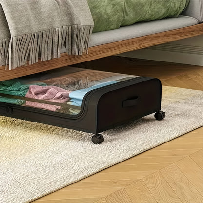 Scatola di Stoccaggio Sotto Letto Cassettiera Sotto Letto con Ruote Coperchio Telaio in Metallo Organizzatore per Letto Borsa di Stoccaggio Pieghevole per Vestiti Scarpe Coperte, Stoccaggio Sotto Letto