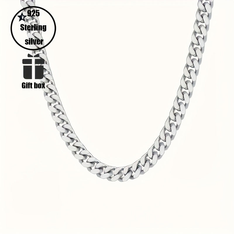 Collana da uomo in argento 925 con catena cubana da 5 mm, stile hip hop per feste, accessori di gioielleria, regali per uomo, San, anniversario, compleanno, regalo per la festa del papà, confezione regalo