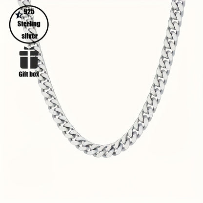 Collana da uomo in argento 925 con catena cubana da 5 mm, stile hip hop per feste, accessori di gioielleria, regali per uomo, San, anniversario, compleanno, regalo per la festa del papà, confezione regalo