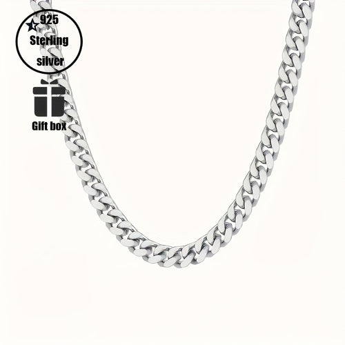 Collana da uomo in argento 925 con catena cubana da 5 mm, stile hip hop per feste, accessori di gioielleria, regali per uomo, San, anniversario, compleanno, regalo per la festa del papà, confezione regalo