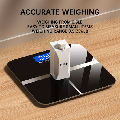 Bilancia Elettronica, 179,62 kg Bilancia Digitale da Bagno, Bilancia di Alta Precisione con Display LCD ad Alta Definizione e Visualizzazione della Temperatura (selezionabile tra KG e Libbre), Piattaforma Ultra Larga, Pesatura Elettronica ad Alta Precisio