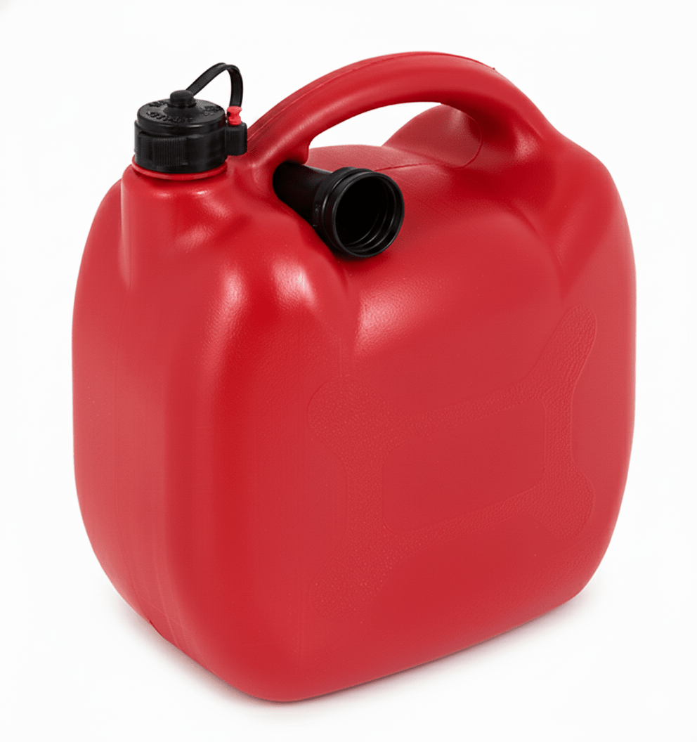 Tanica per Benzina e Carburante in Polietilene in varie misure 5 10 o 20 litri, con beccuccio per travaso, Bidone in Plastica per Trasporto Benzina Diesel Auto Moto, Tanica Omologata secondo la normativa CE e secondo la Certificazione UN