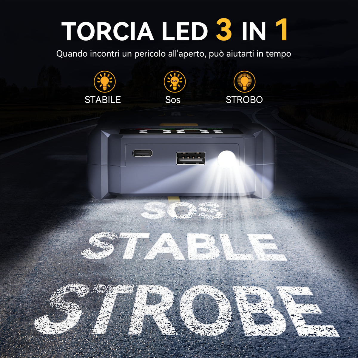 Caricabatterie, illuminazione LED per veicolo e viaggio – vista dettagliata 5