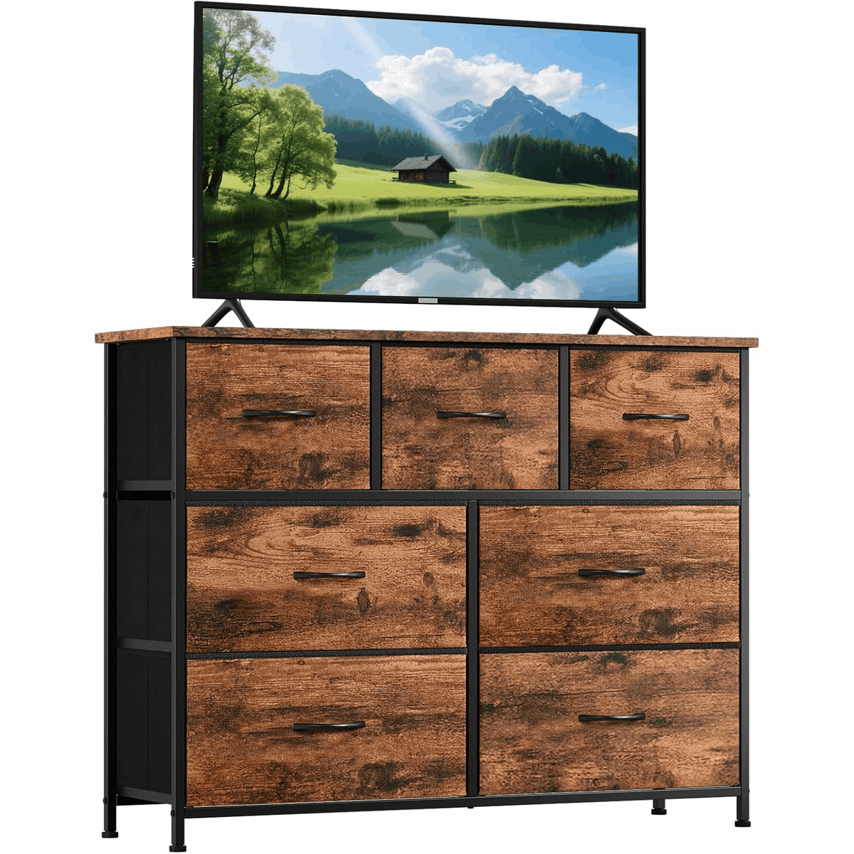 Cassettiera, legno per camera da letto e letto – vista dettagliata 3