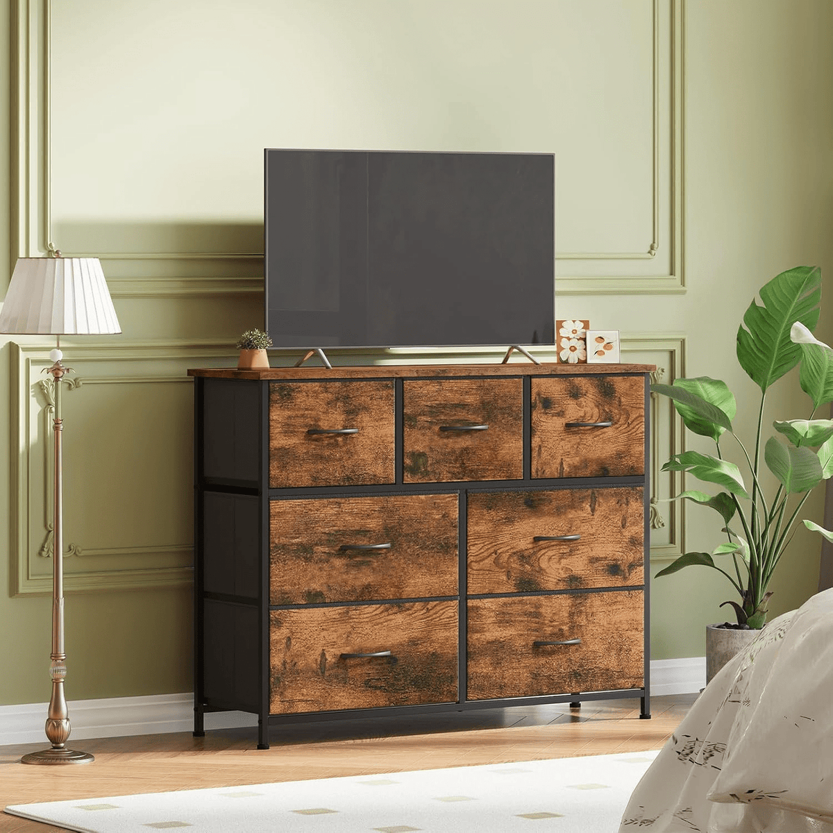 Cassettiera, legno per camera da letto e letto – vista dettagliata 5