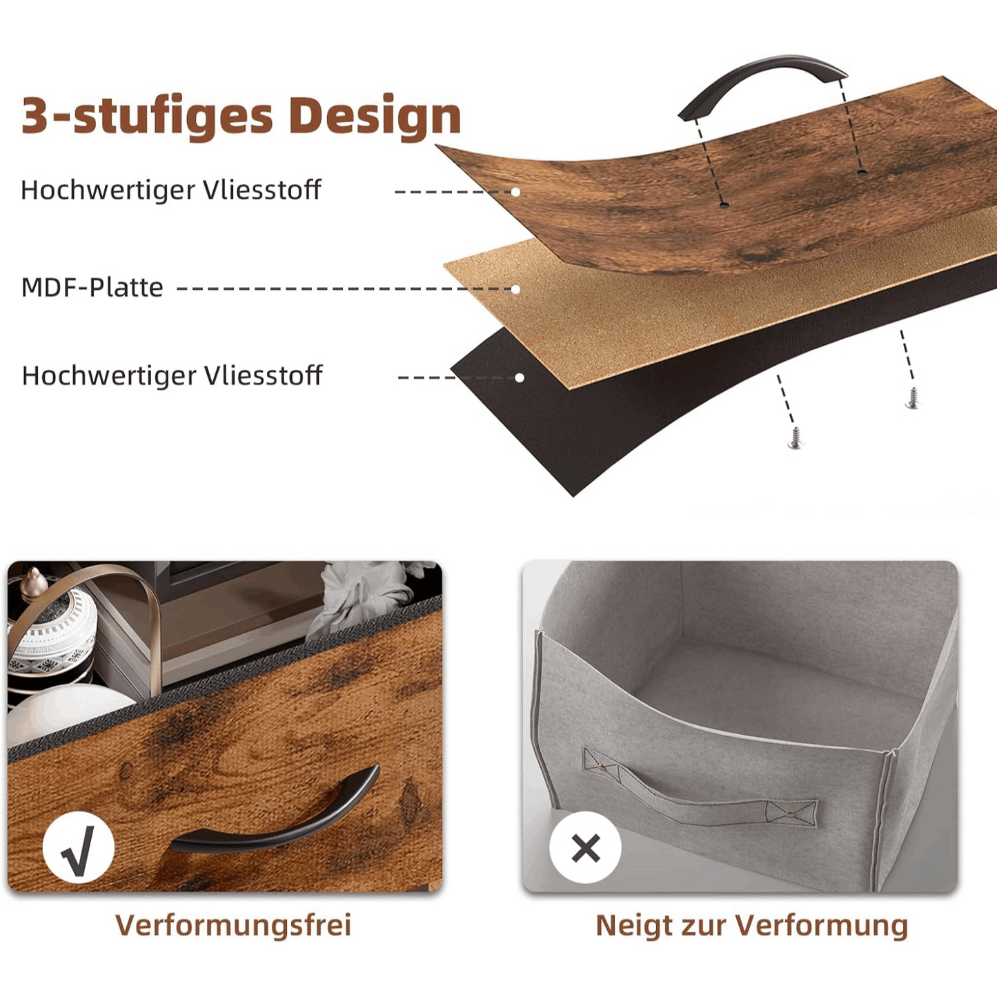 Cassettiera, legno per camera da letto e letto – vista dettagliata 7