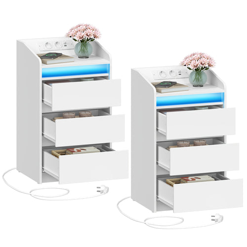 Cassettiere, illuminazione LED per camera da letto e letto – vista principale
