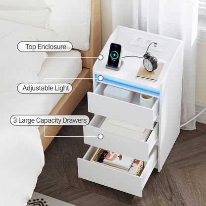 Cassettiere, illuminazione LED per camera da letto e letto – vista dettagliata 9